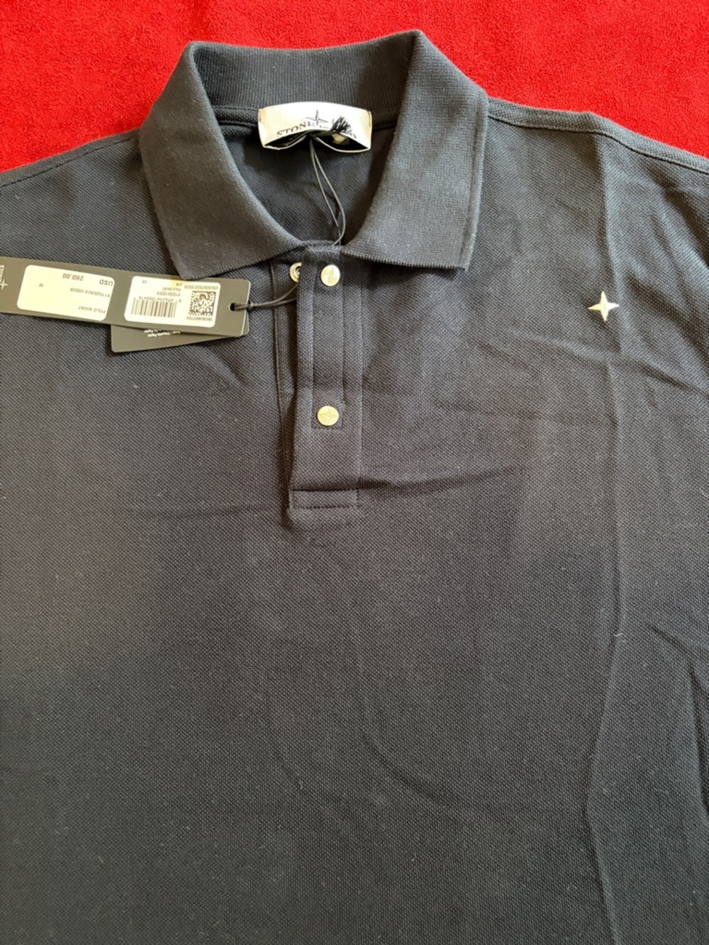 Stone Island Men's Dark Navy Polo with Star Detail - Picture 2 of 4